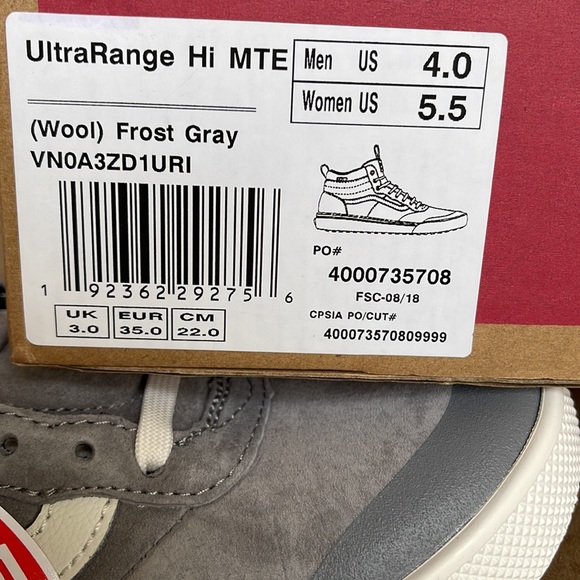 Vans Ultrarange Hi MTE Wool Frost Gray sneakers WMNS boots - Picture 16 of 16